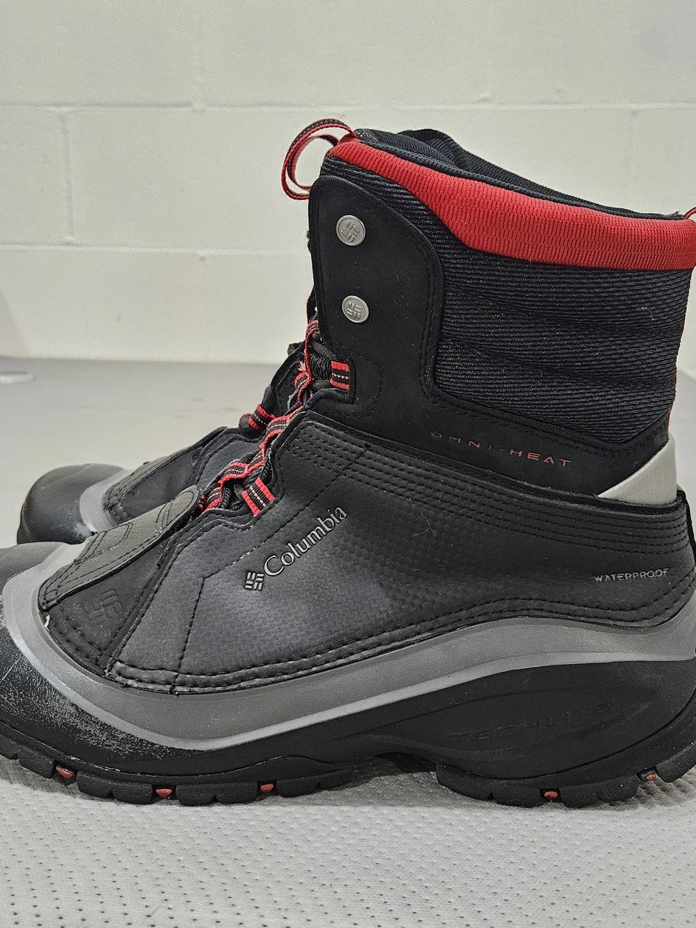 Columbia Men’s Black and Red Waterproof Winter Boots